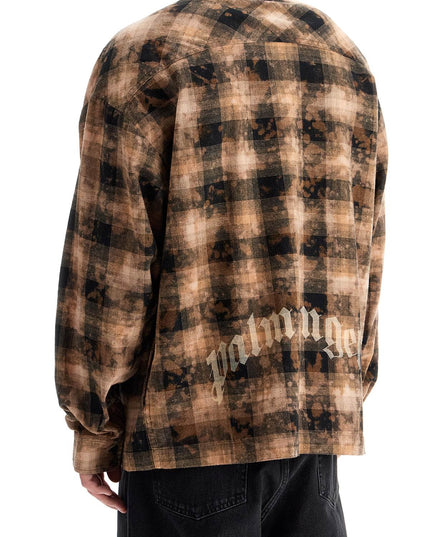 Palm Angels 'flannel shirt with curved logo