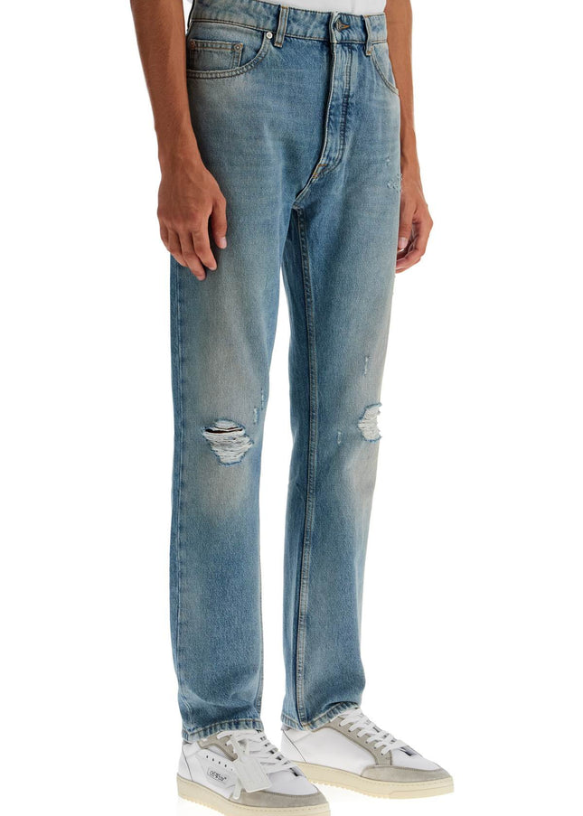 Palm Angels straight leg monogram print jeans