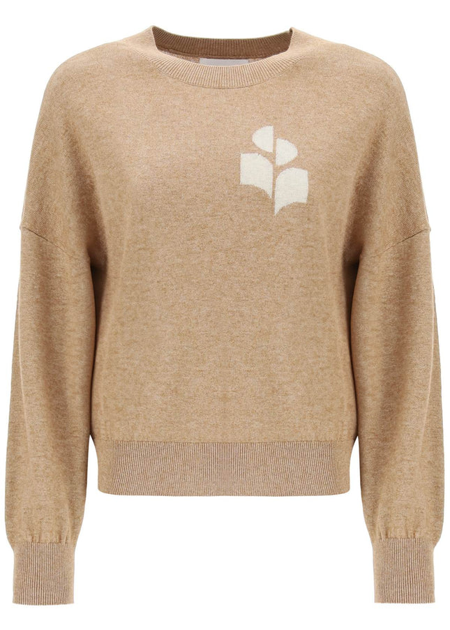 Isabel Marant Etoile Marisans Sweater With Logo Intarsia-Marant ETOILE-Beige-34-Urbanheer