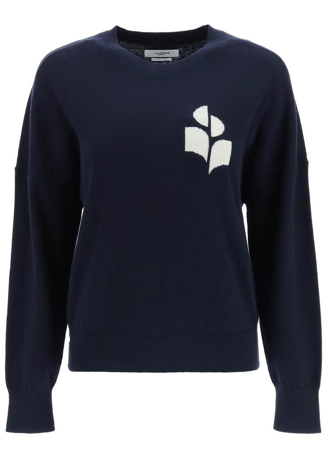 Blue Isabel Marant Etoile Marisans Sweater With Logo Intarsia-Marant ETOILE-Blue-34-Urbanheer