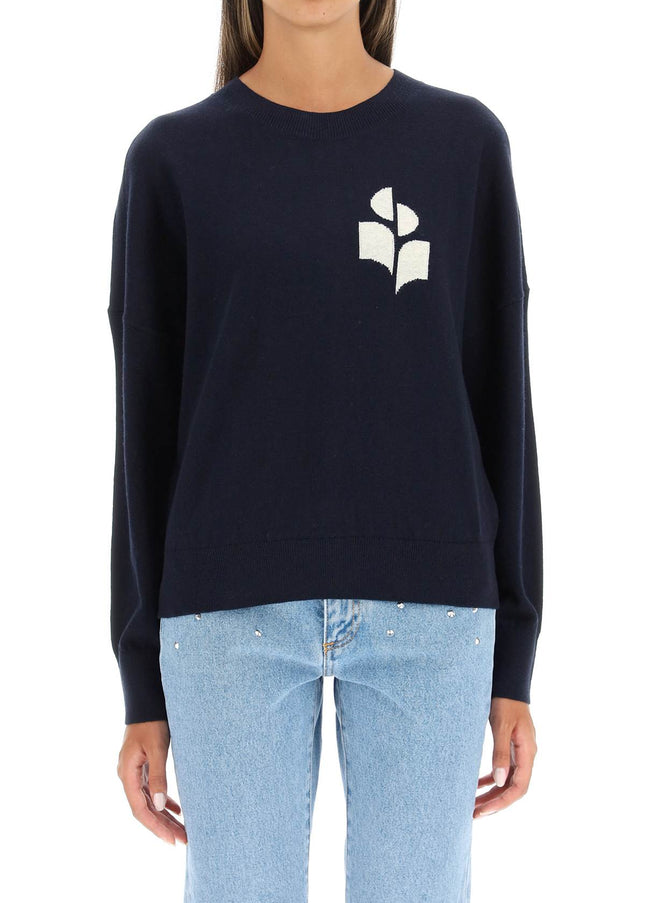 Blue Isabel Marant Etoile Marisans Sweater With Logo Intarsia-Marant ETOILE-Urbanheer