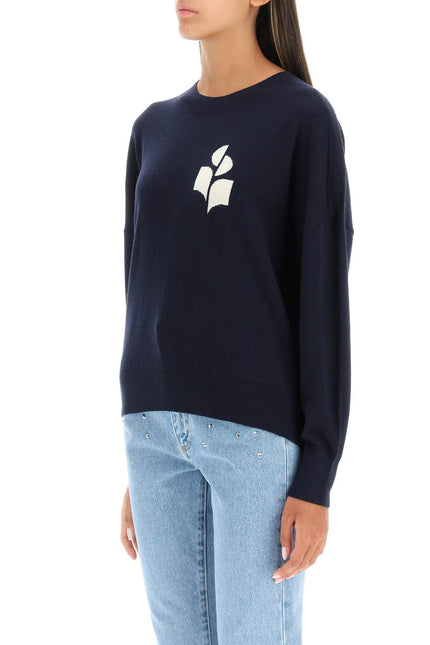 Blue Isabel Marant Etoile Marisans Sweater With Logo Intarsia-Marant ETOILE-Urbanheer