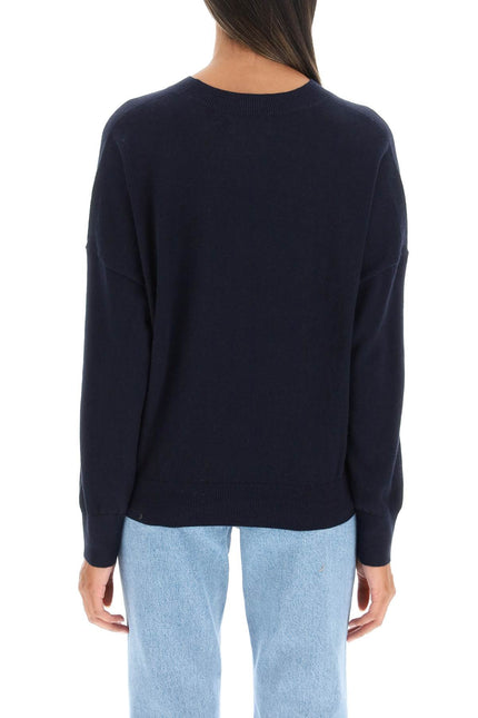 Blue Isabel Marant Etoile Marisans Sweater With Logo Intarsia-Marant ETOILE-Urbanheer