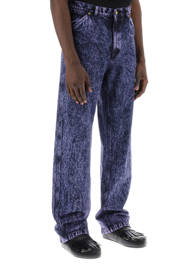 Marni loose marbleized denim jeans in