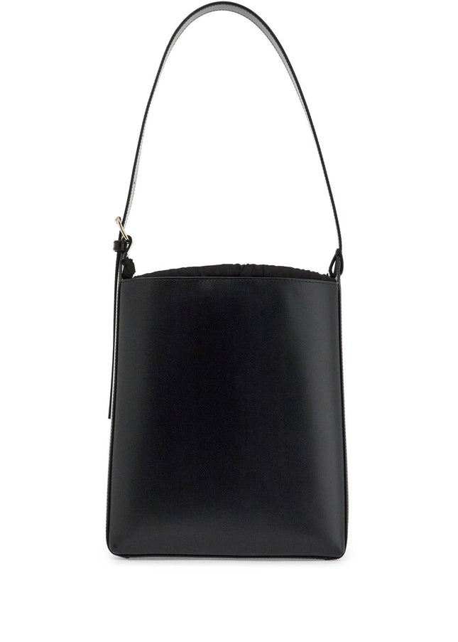 A.P.C. minimalist black leather crossbody bag with adjustable strap