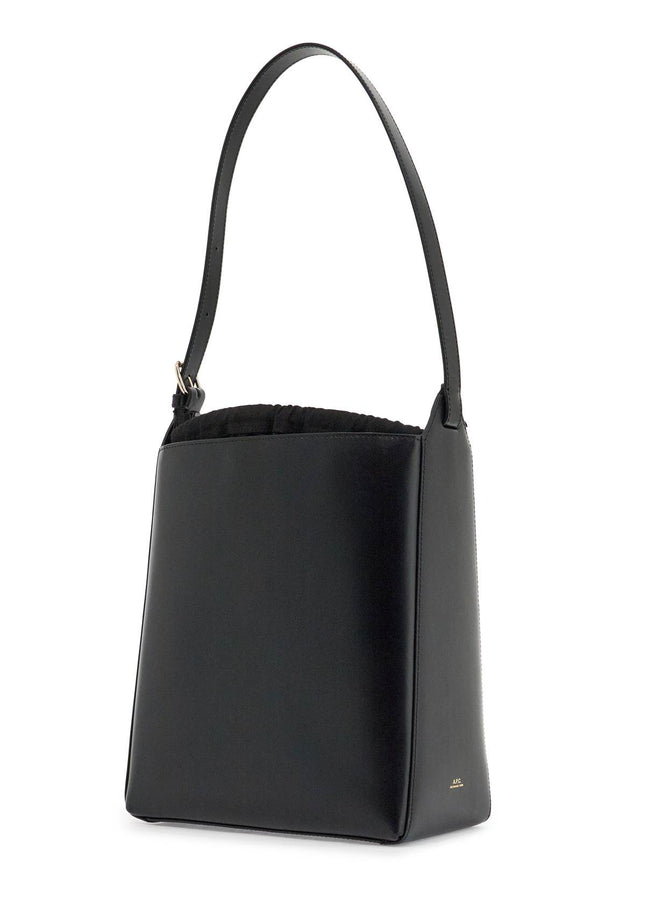 A.P.C. minimalist black leather crossbody bag with adjustable strap