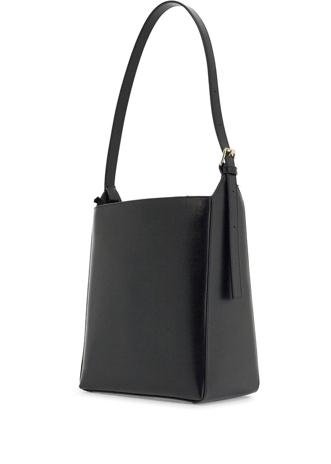 A.P.C. minimalist black leather crossbody bag with adjustable strap