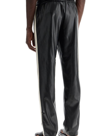 Palm Angels faux leather joggers with side stripes