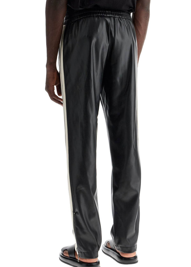 Palm Angels faux leather joggers with side stripes