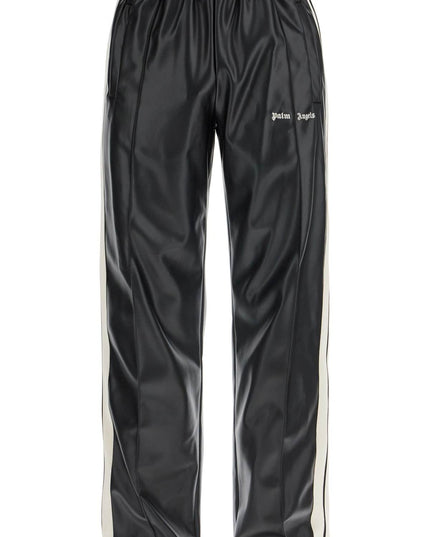 Palm Angels faux leather joggers with side stripes