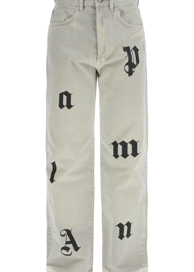 Palm Angels loose printed detail jeans with eight