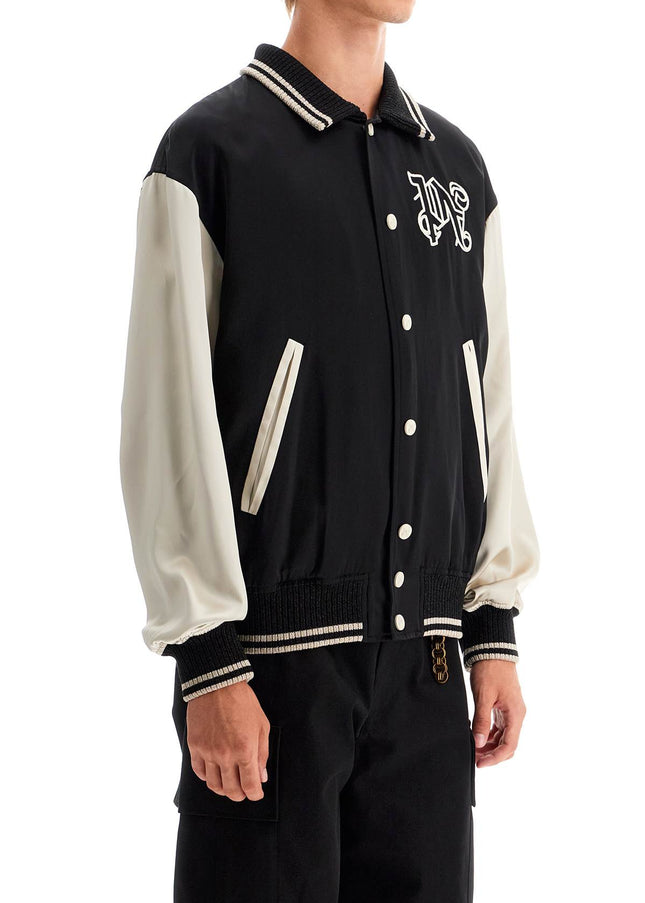 Palm Angels satin varsity jacket for