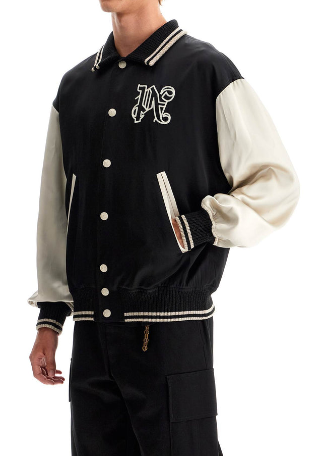 Palm Angels satin varsity jacket for