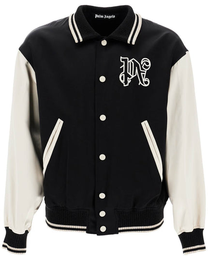 Palm Angels satin varsity jacket for