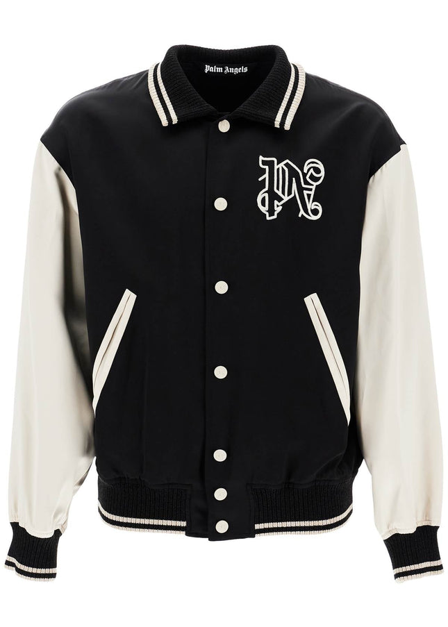 Palm Angels satin varsity jacket for