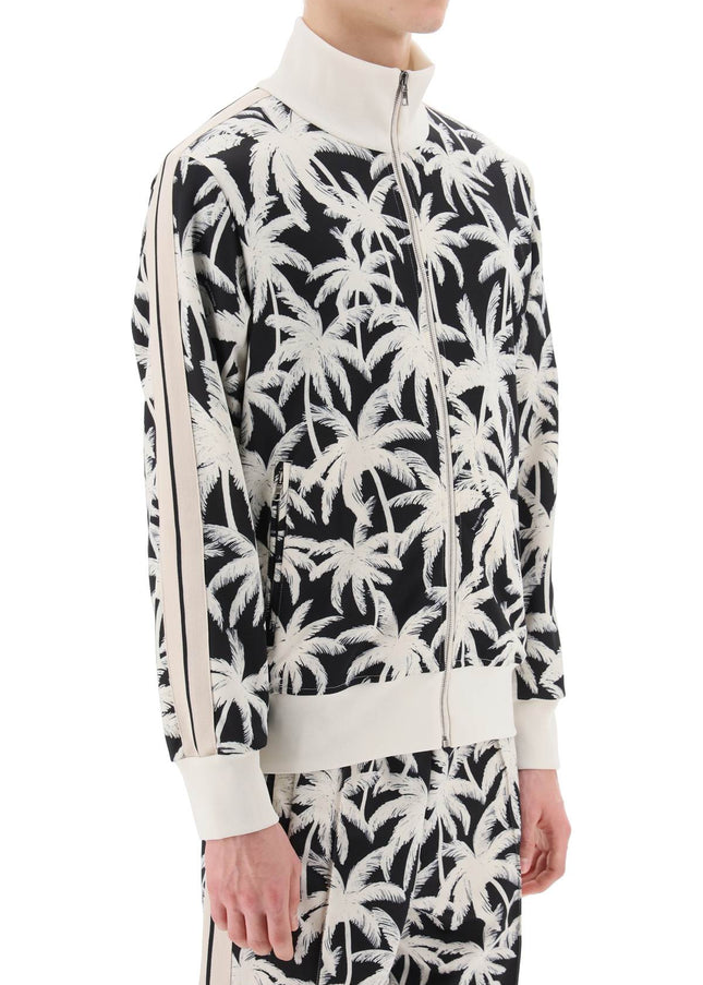 Palm Angels zip-up sweatshirt with palms print