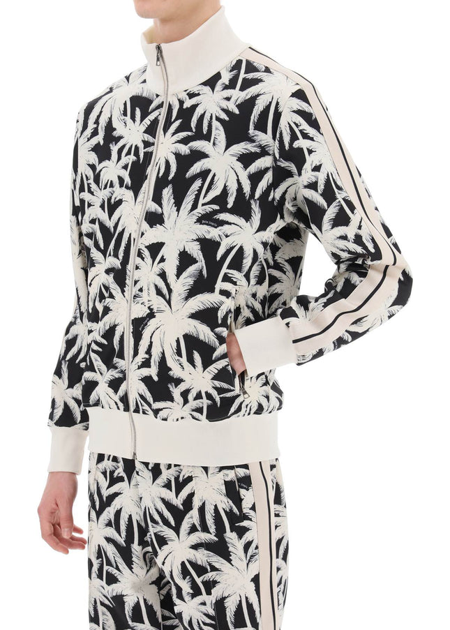 Palm Angels zip-up sweatshirt with palms print