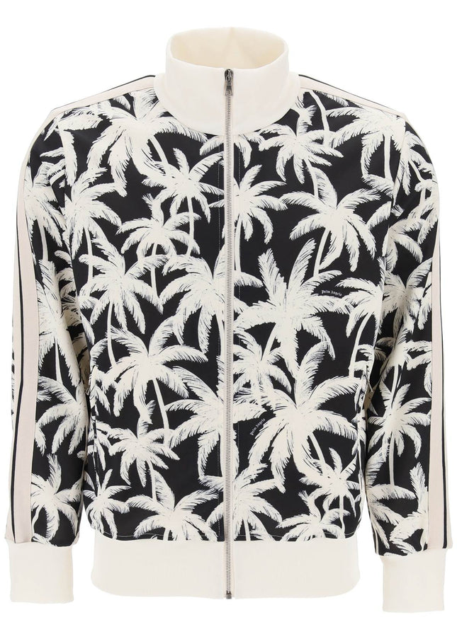 Palm Angels zip-up sweatshirt with palms print