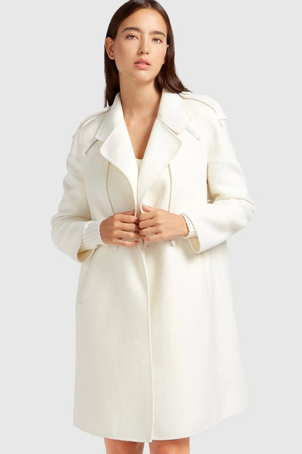 Palm City Wool Blend Coat White