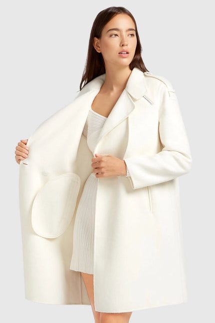 Palm City Wool Blend Coat White