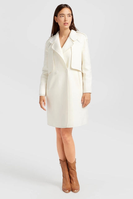 Palm City Wool Blend Coat White