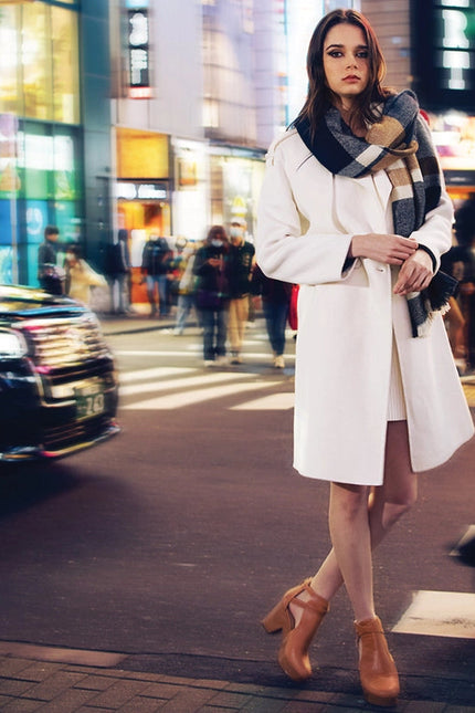 Palm City Wool Blend Coat White