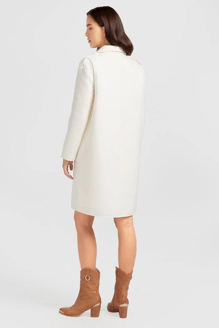 Palm City Wool Blend Coat White