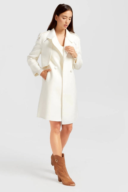 Palm City Wool Blend Coat White