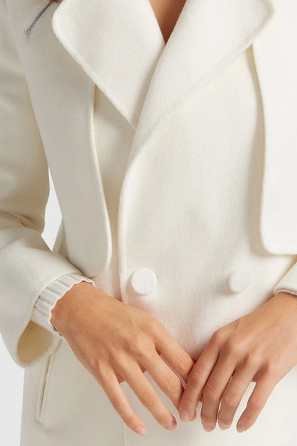 Palm City Wool Blend Coat White