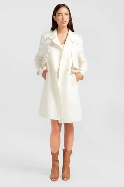 Palm City Wool Blend Coat White