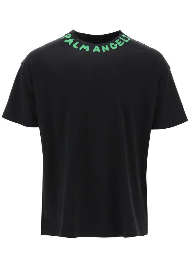 Palm angels crewneck t-shirt with logo-T-Shirt-Palm Angels-S-Black-Urbanheer