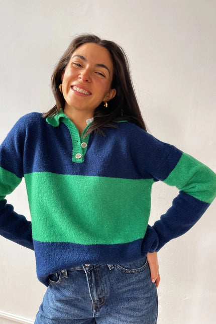 Paola Green and Blue Sweater