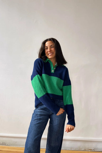 Paola Green and Blue Sweater