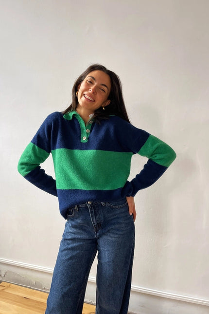 Paola Green and Blue Sweater