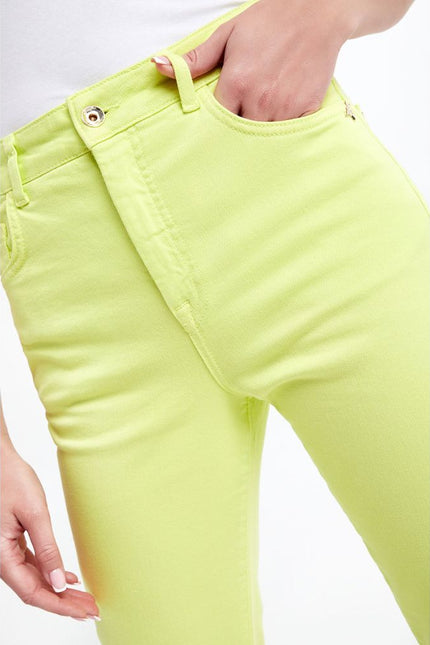 Patrizia Pepe Chic High-Waisted Lime Trousers