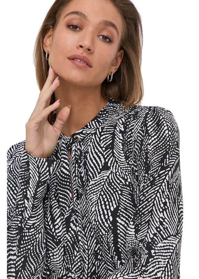 Patrizia Pepe Chic Monochrome Leaf Print Short Dress