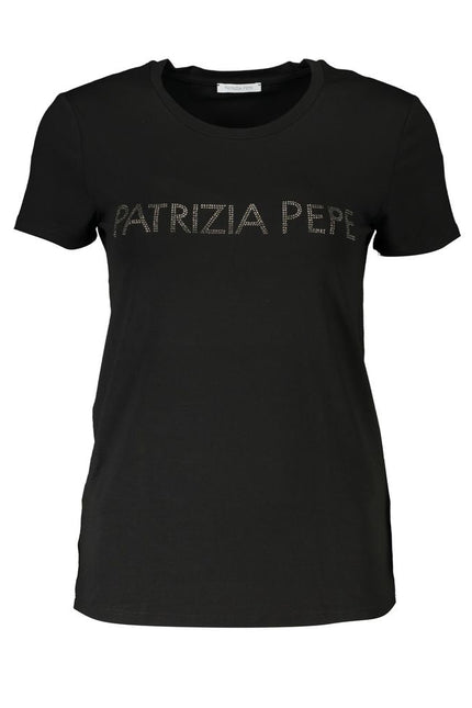 Patrizia Pepe Chic Rhinestone Crew Neck Tee