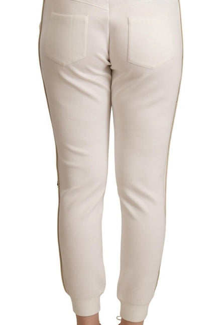 Patrizia Pepe Chic White Mid Waist Jogger Pants