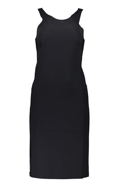 Patrizia Pepe Elegant Crew Neck Dress with Logo Detail