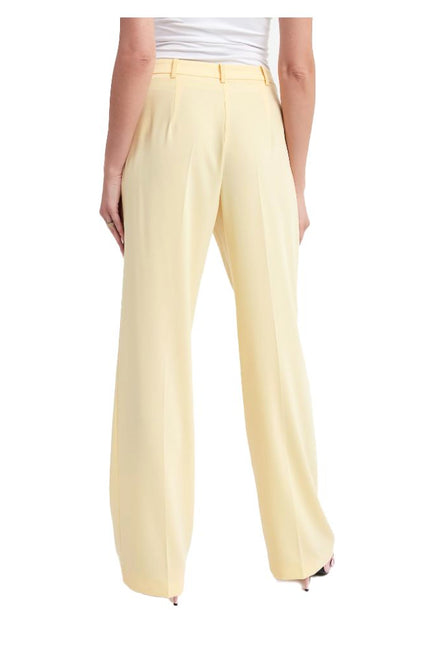 Patrizia Pepe Elegant Smooth Fabric Trousers in Yellow