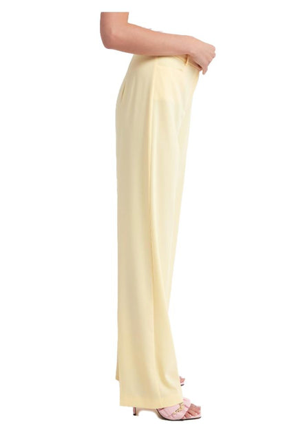 Patrizia Pepe Elegant Smooth Fabric Trousers in Yellow