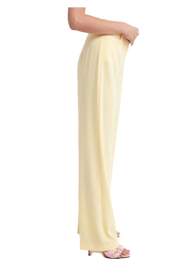 Patrizia Pepe Elegant Smooth Fabric Trousers in Yellow