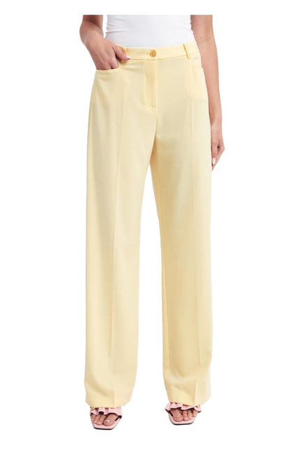 Patrizia Pepe Elegant Smooth Fabric Trousers in Yellow