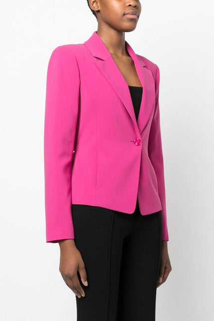 Patrizia Pepe Fuchsia One-Button Stretchy Chic Blazer