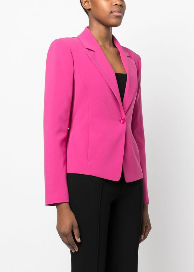 Patrizia Pepe Fuchsia One-Button Stretchy Chic Blazer