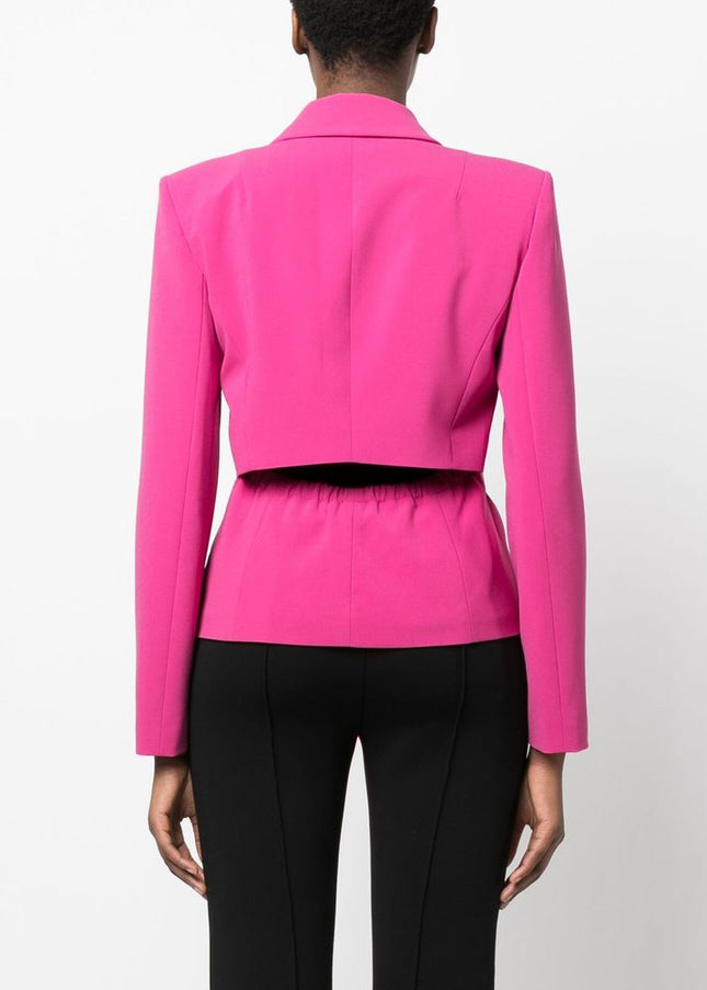 Patrizia Pepe Fuchsia One-Button Stretchy Chic Blazer