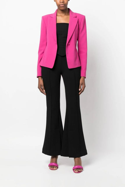 Patrizia Pepe Fuchsia One-Button Stretchy Chic Blazer