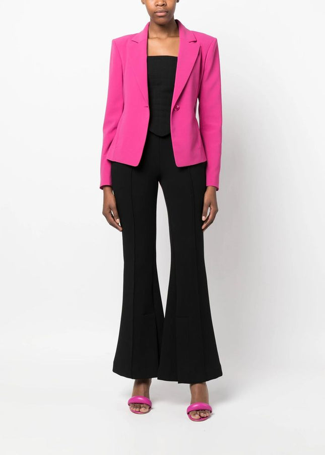 Patrizia Pepe Fuchsia One-Button Stretchy Chic Blazer