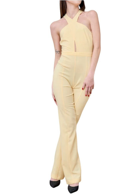 Patrizia Pepe Radiant Canary Yellow Stretch Jumpsuit Dress