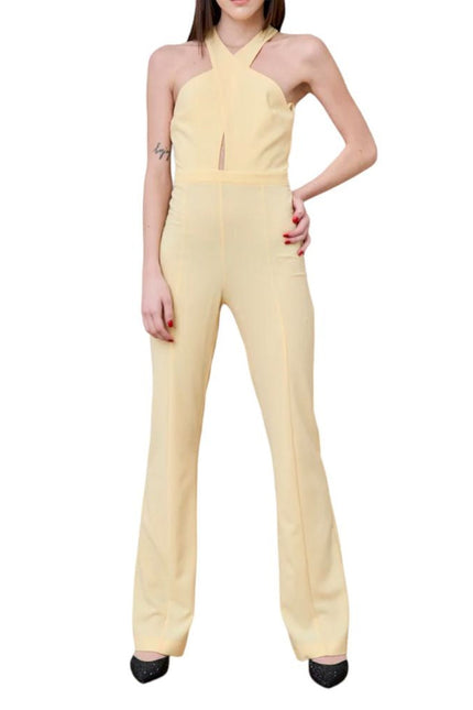 Patrizia Pepe Radiant Canary Yellow Stretch Jumpsuit Dress